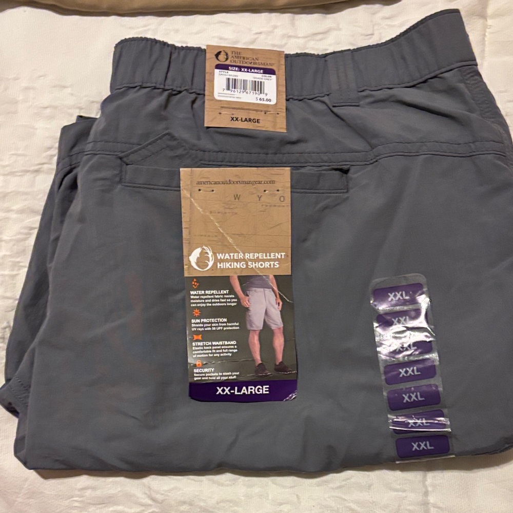 XX-Large The Great Outdoorsman Gray Water Repellent Hiking shorts